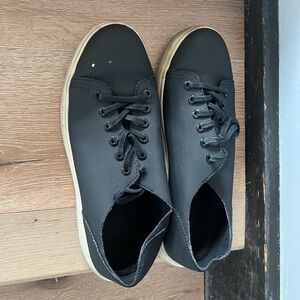 Dr. Martens Black Canvas Lace-Up Sneakers with Off-White Sole, Sz.10